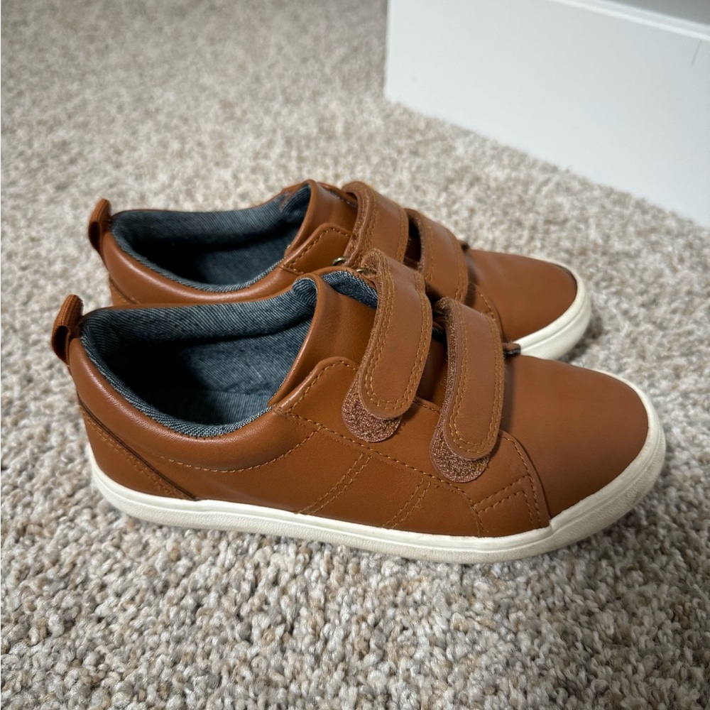 Cat & Jack Boys Brown Kids Shoes with Velcro Straps Size 12